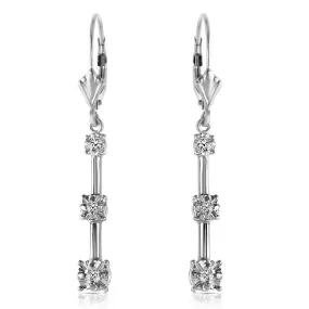 0.2 Carat 14K Solid White Gold Leverback Diamond Earrings