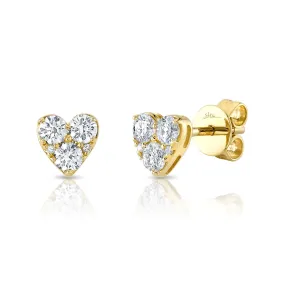 0.51ctw Diamond Heart Stud Earrings