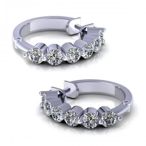 0.60-1.50 CT Round Cut Diamonds - Diamond Earrings