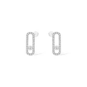 0.67ctw White Gold Diamond Pavé-Set Earrings