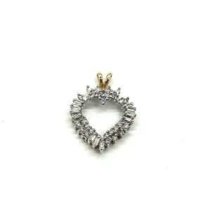 1 Ctw Baguette Diamond Heart Pendant