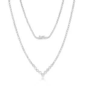 10ct White Gold 3 Carat Diamond On 45cm Chain