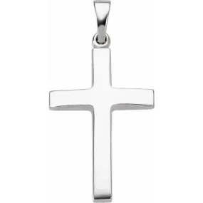 10K White 23x15.9 mm Cross Pendant