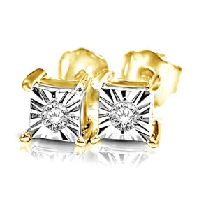 10K Yellow Gold 1/20 Ct.Tw. Diamond Stud Earrings