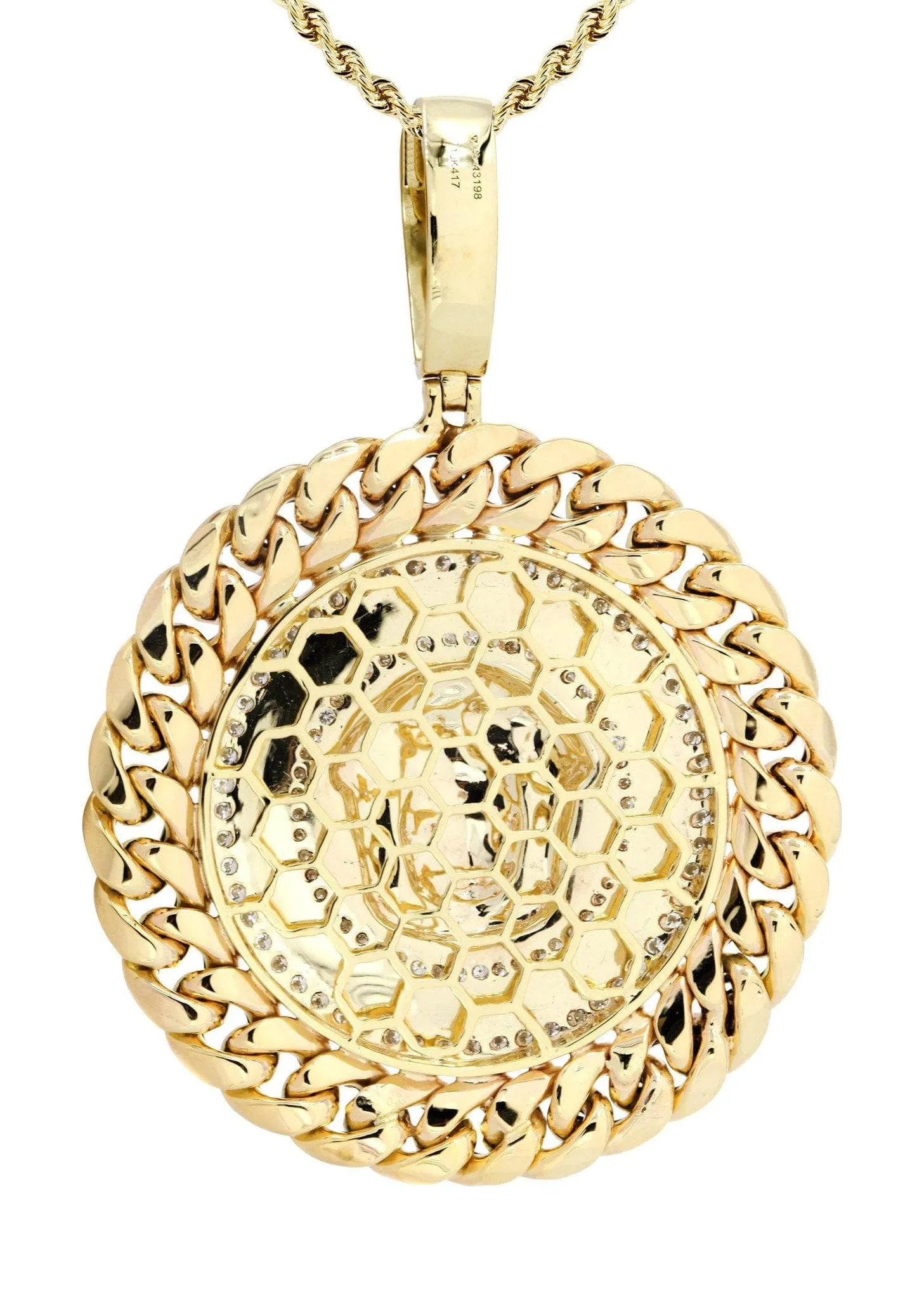 10K Yellow Gold Medusa Diamond Necklace  | 1.36 Carats