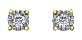 10K Yellow Gold/White Gold Diamond Illuminaire Stud Earrings