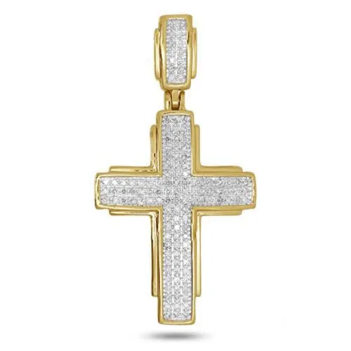 10KY 0.25CTW DIAMOND CROSS PENDANT