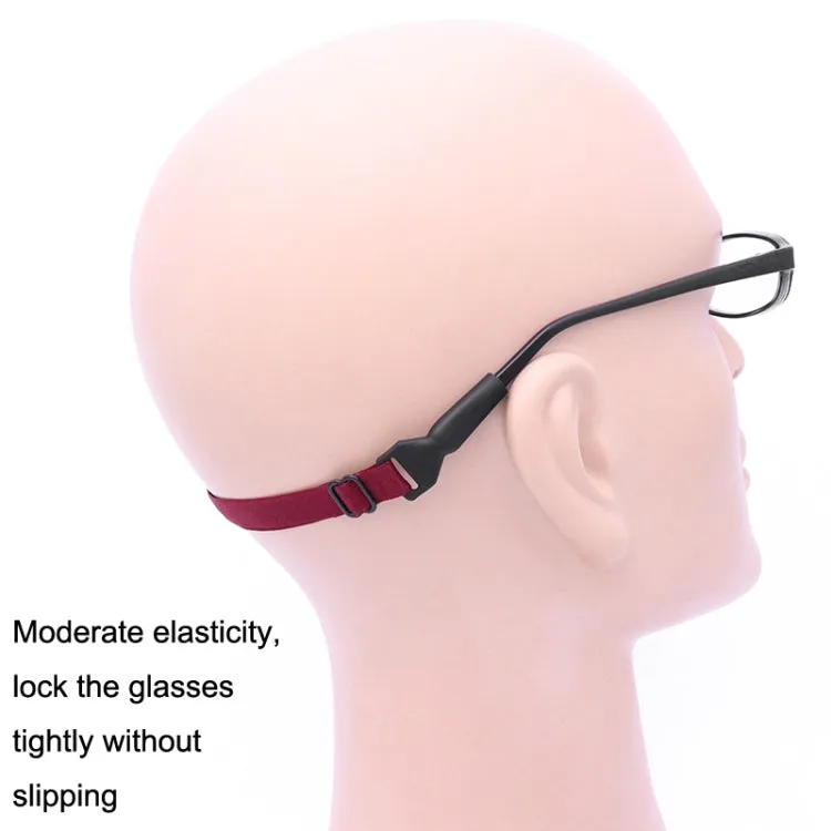 10pcs Long Style Glasses Non-Slip Rope Adjustable Elastic Sports Legs Anti-Drop Fixed Strap(Dark Red)