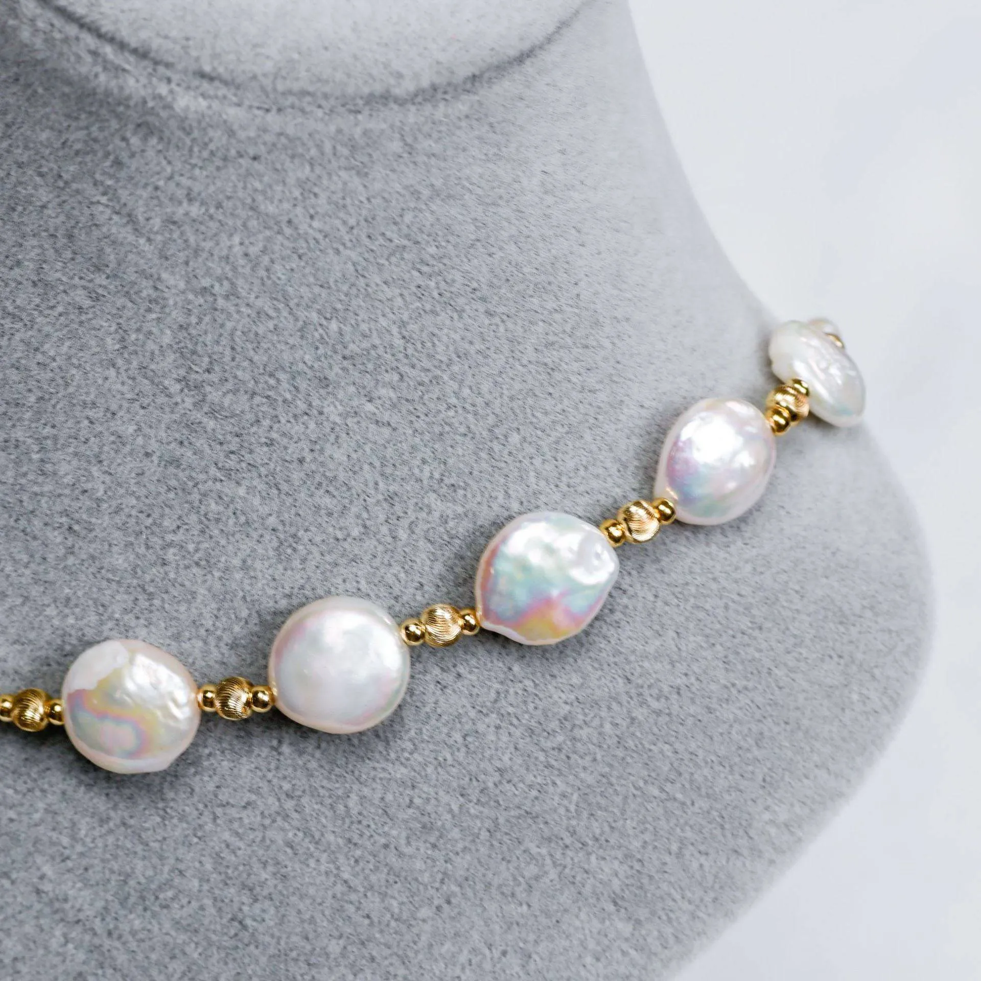 12-13mm Coin Pearl Toggle Necklace