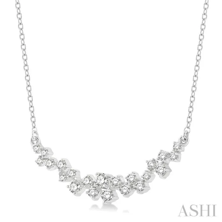 1/2 ctw Round Cut Diamond Scatter Necklace in 14K White Gold