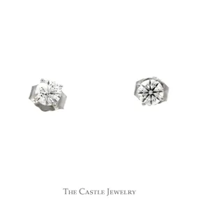 1/2cttw Round Diamond Stud Earrings in 14k White Gold