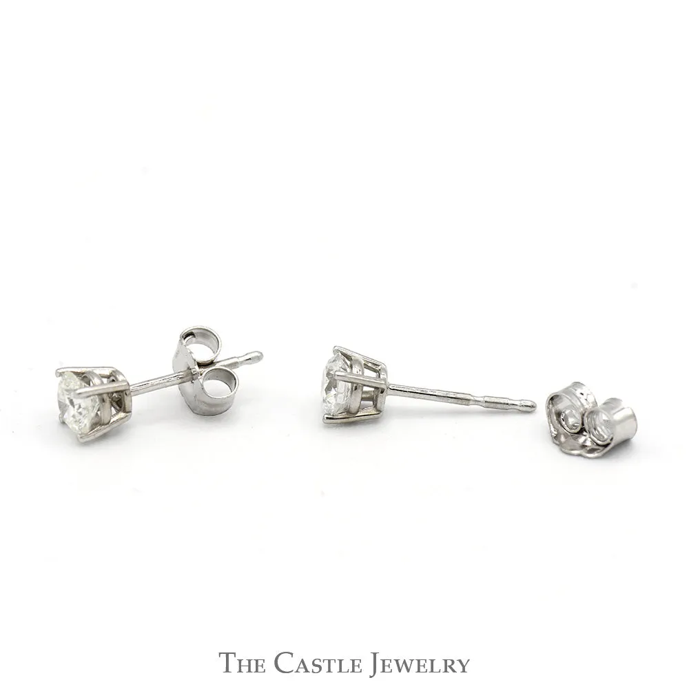 1/2cttw Round Diamond Stud Earrings in 14k White Gold