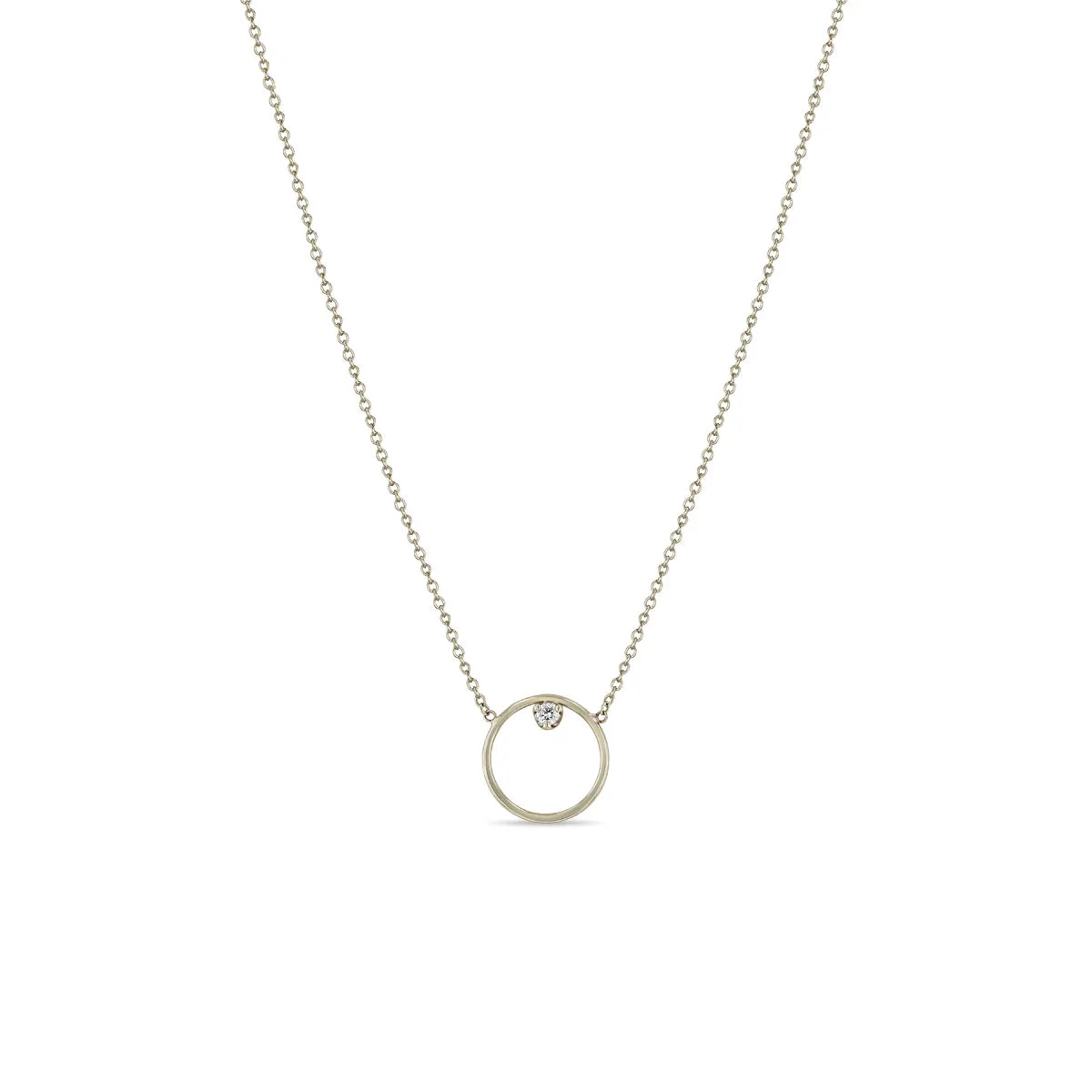 14k Circle Prong Diamond Necklace