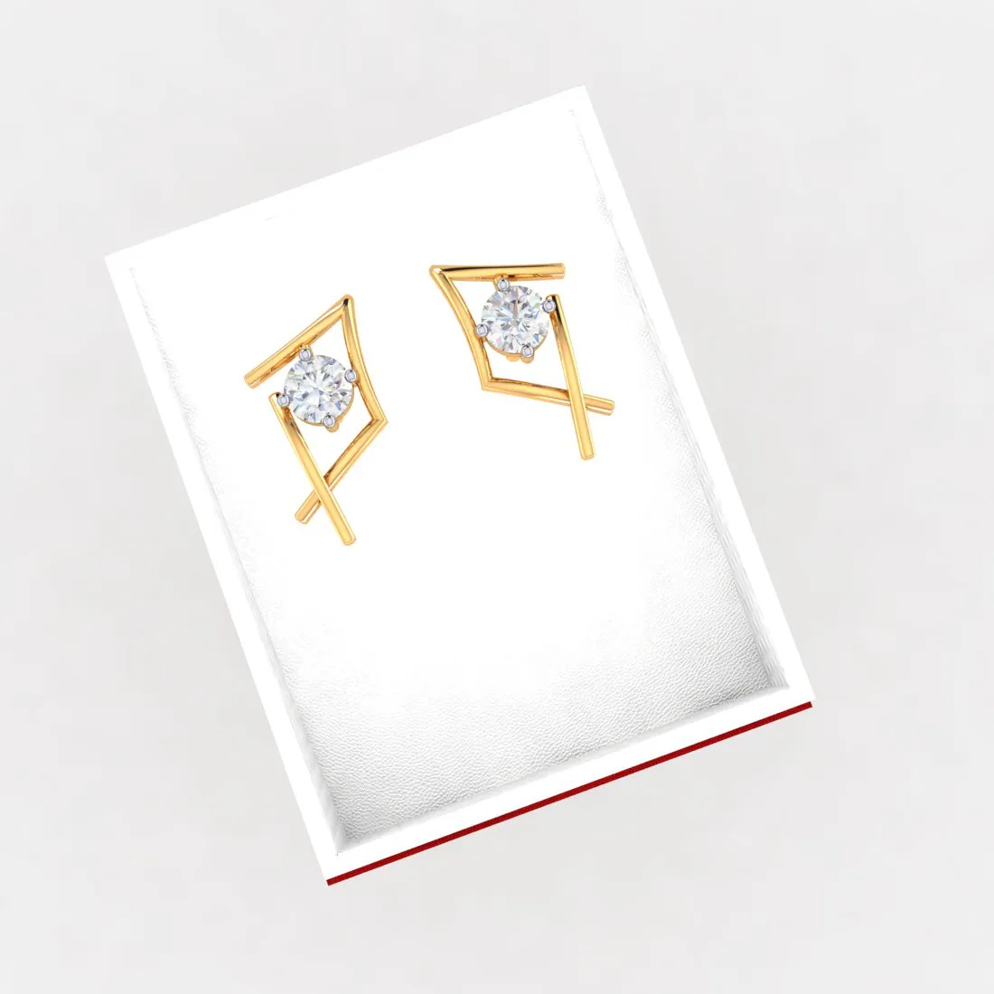 14k Delightful Gold Earrings With American Diamonds