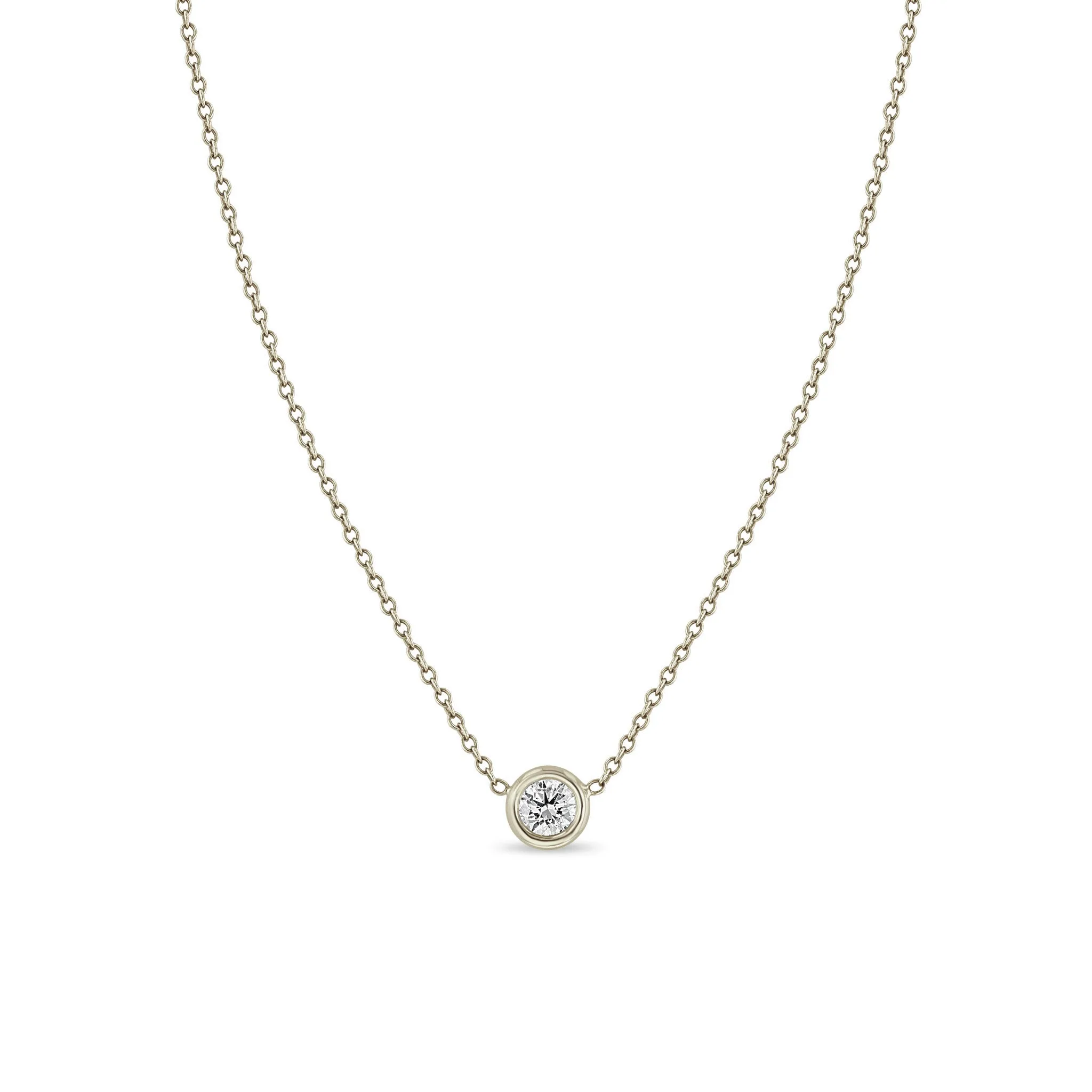 14k Floating Diamond Solitaire Necklace