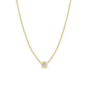 14k Floating Diamond Solitaire Necklace