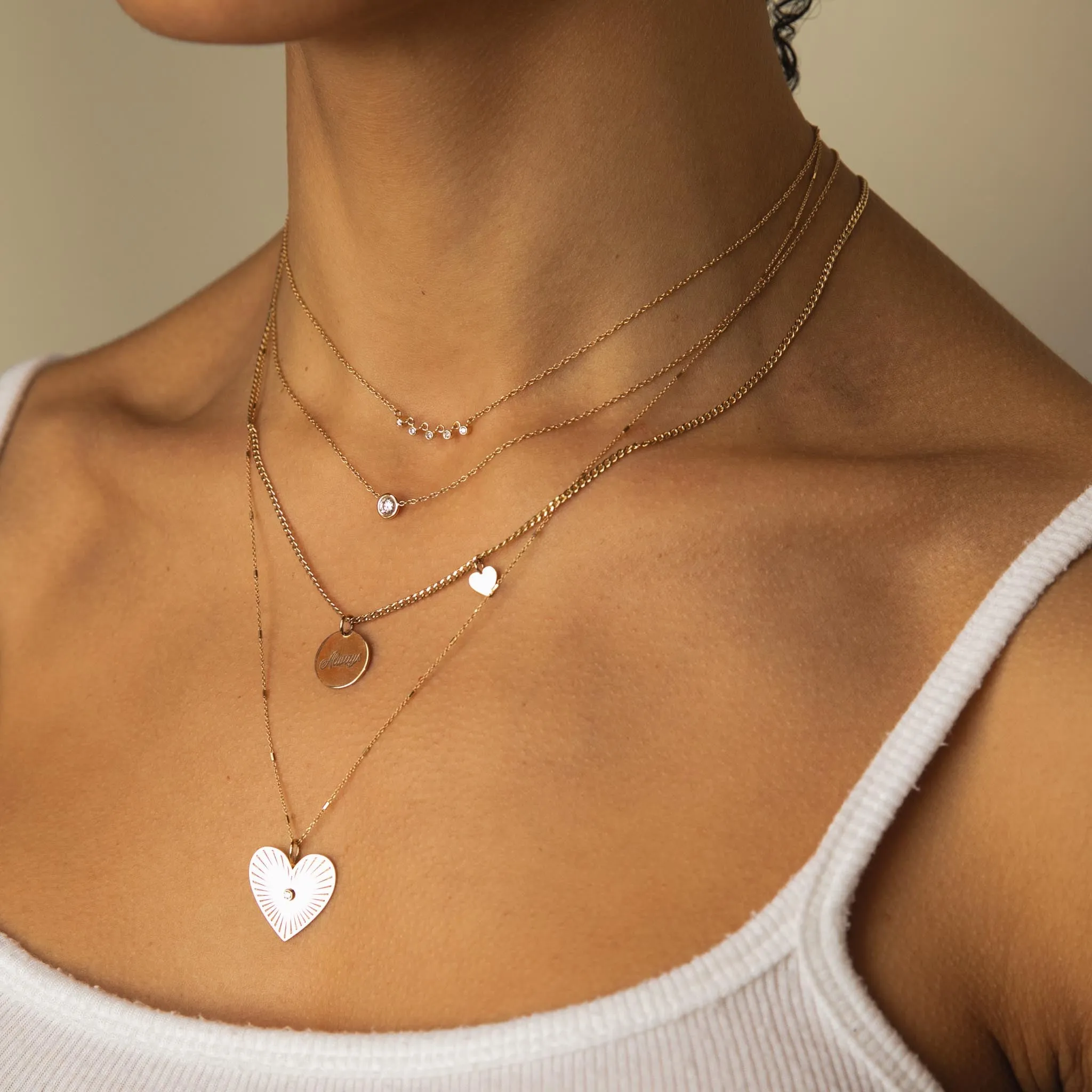 14k Floating Diamond Solitaire Necklace