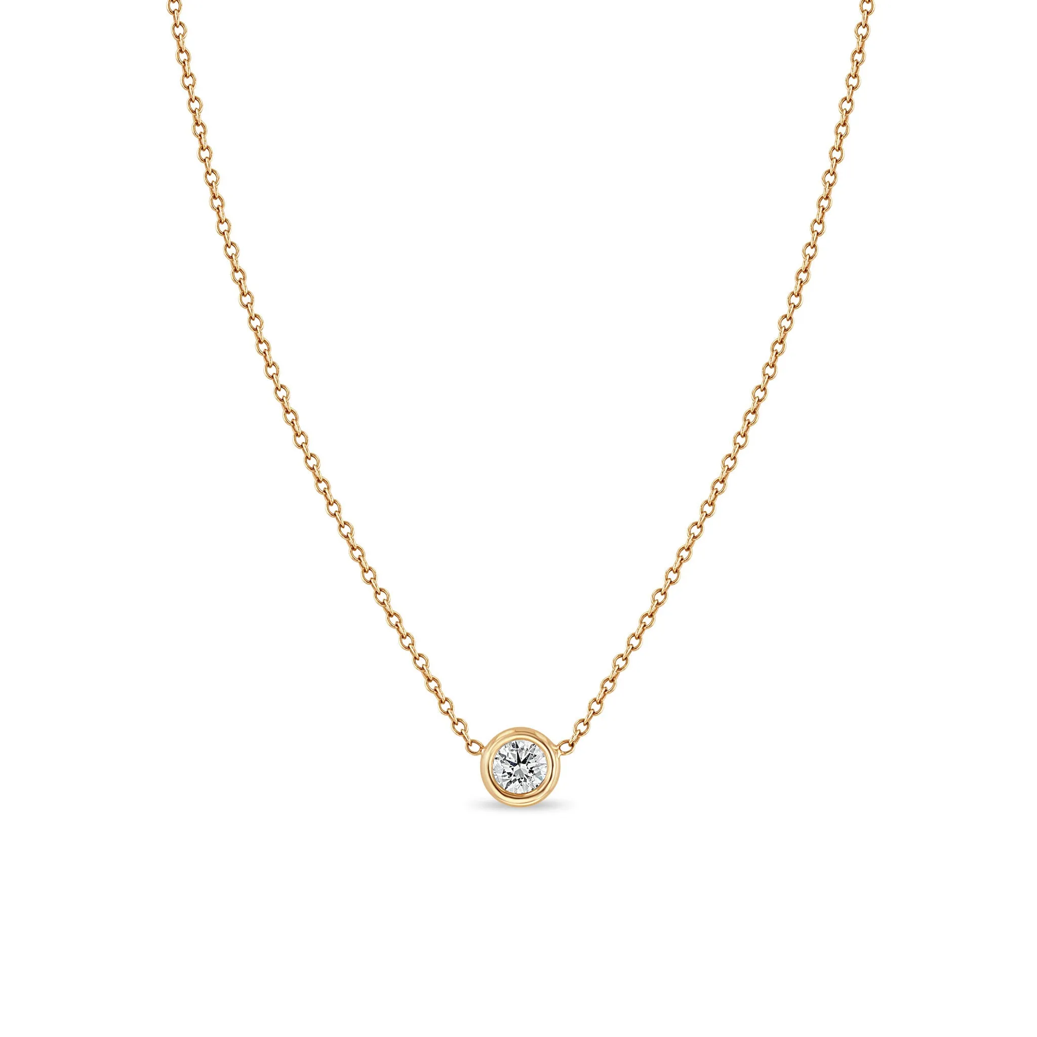 14k Floating Diamond Solitaire Necklace