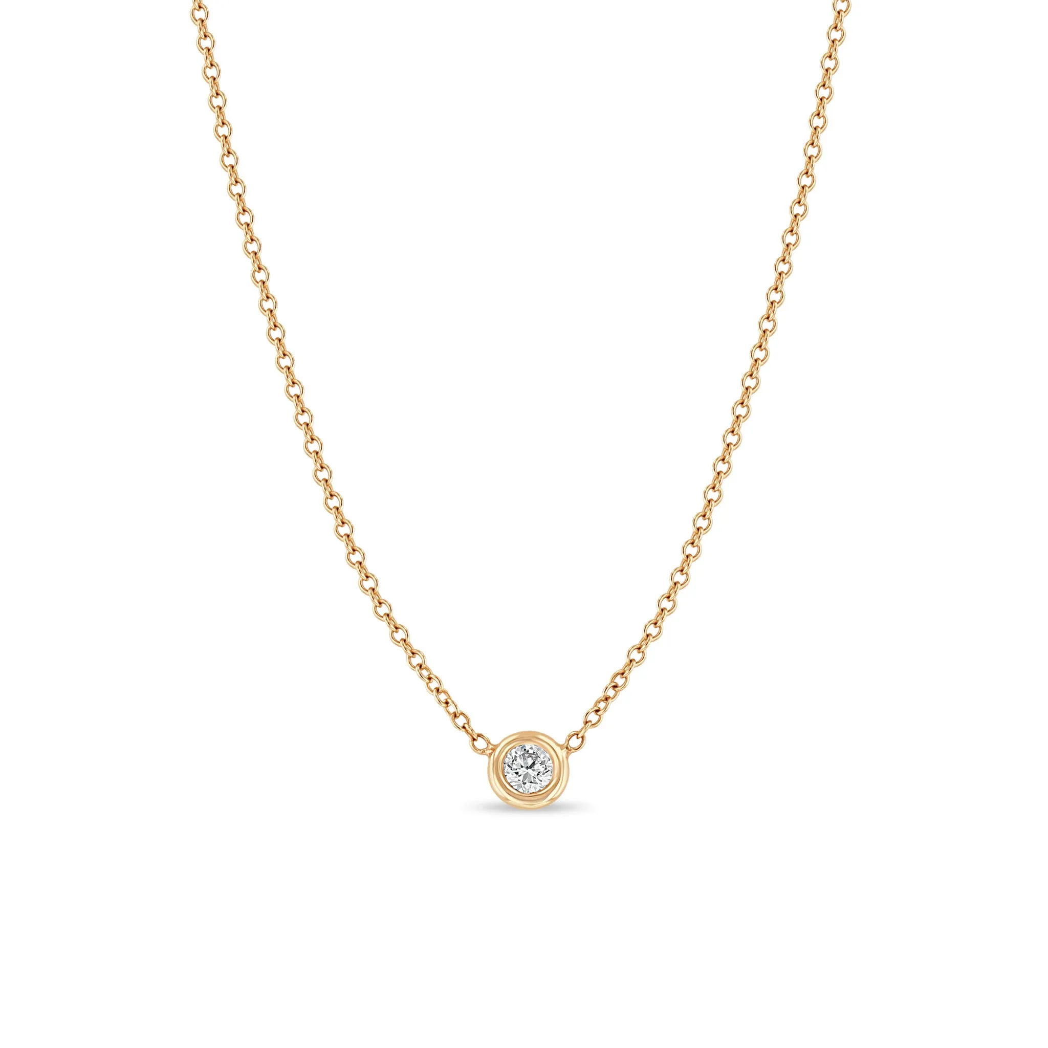 14k Floating Diamond Solitaire Necklace