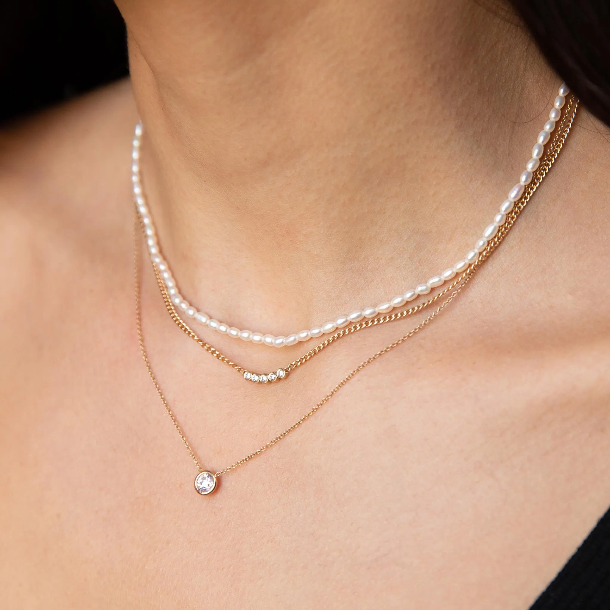 14k Floating Diamond Solitaire Necklace