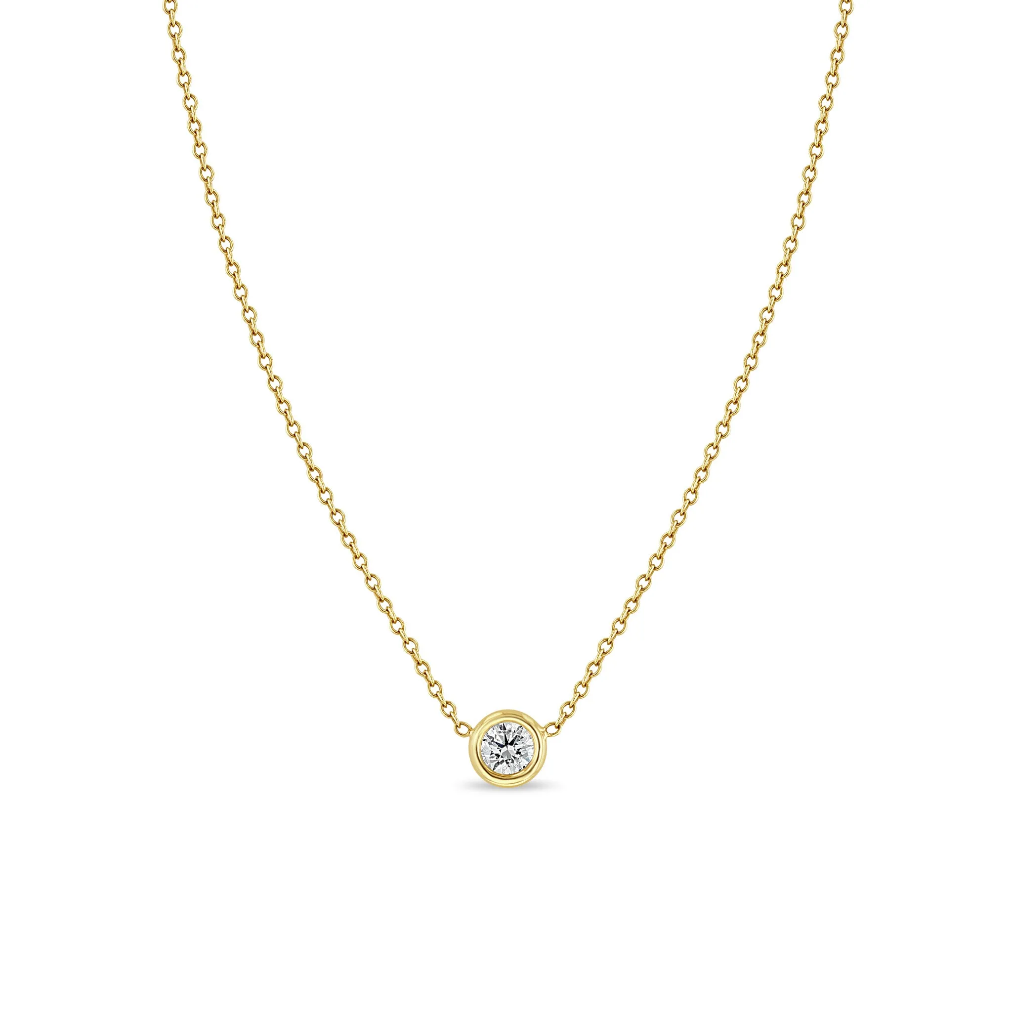 14k Floating Diamond Solitaire Necklace