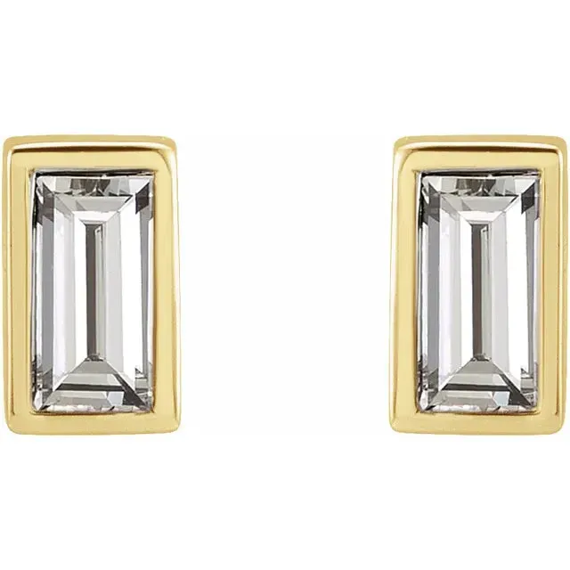 14K Gold 1/5 CTW Diamond Bezel-Set Earrings