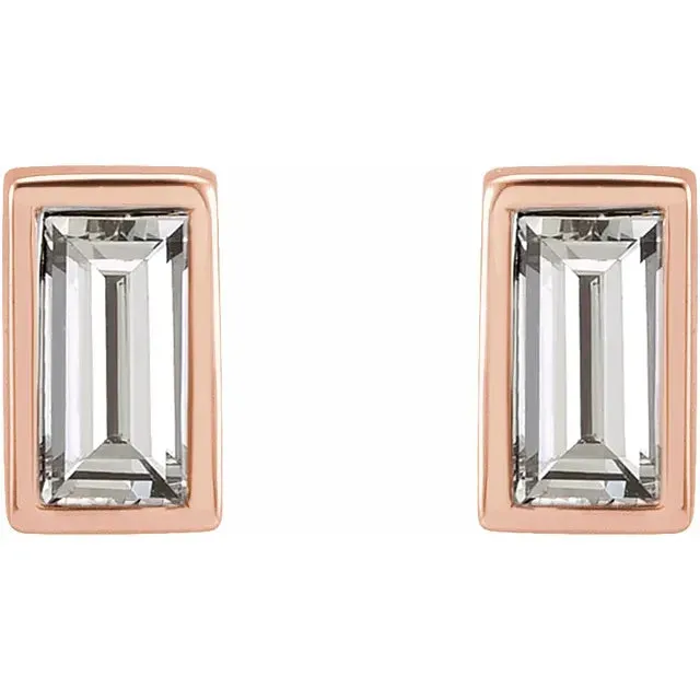 14K Gold 1/5 CTW Diamond Bezel-Set Earrings