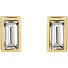 14K Gold 1/5 CTW Diamond Bezel-Set Earrings