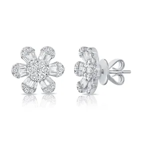 14k Gold & Diamond Stud Earrings - 0.57ct