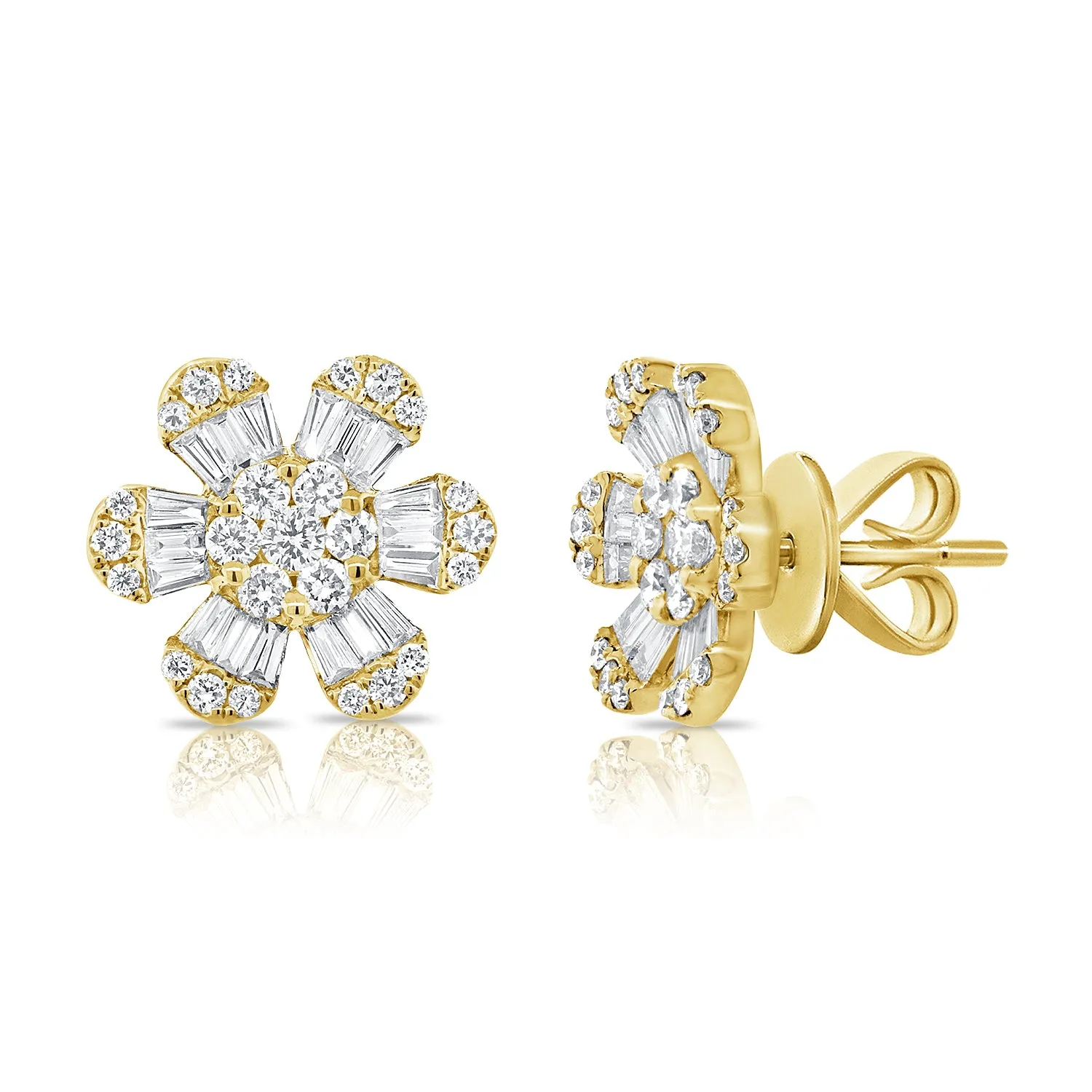 14k Gold & Diamond Stud Earrings - 0.57ct