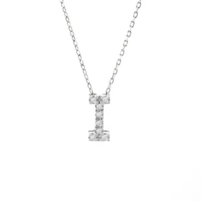 14K Gold Initial "I" Necklace With Diamonds