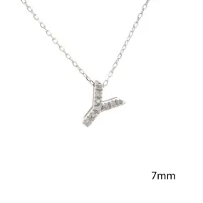 14K Gold Initial "Y" Necklace With Diamonds