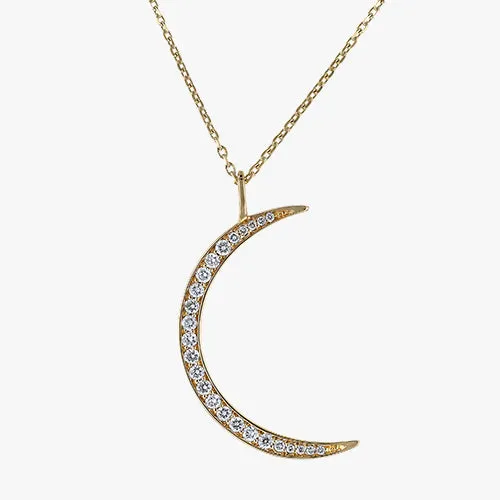 14K H-I/SI Crescent Moon Necklace