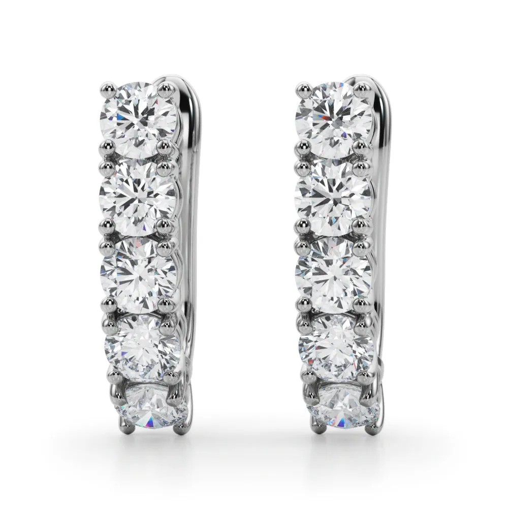 14K Omega Back Diamond Earring