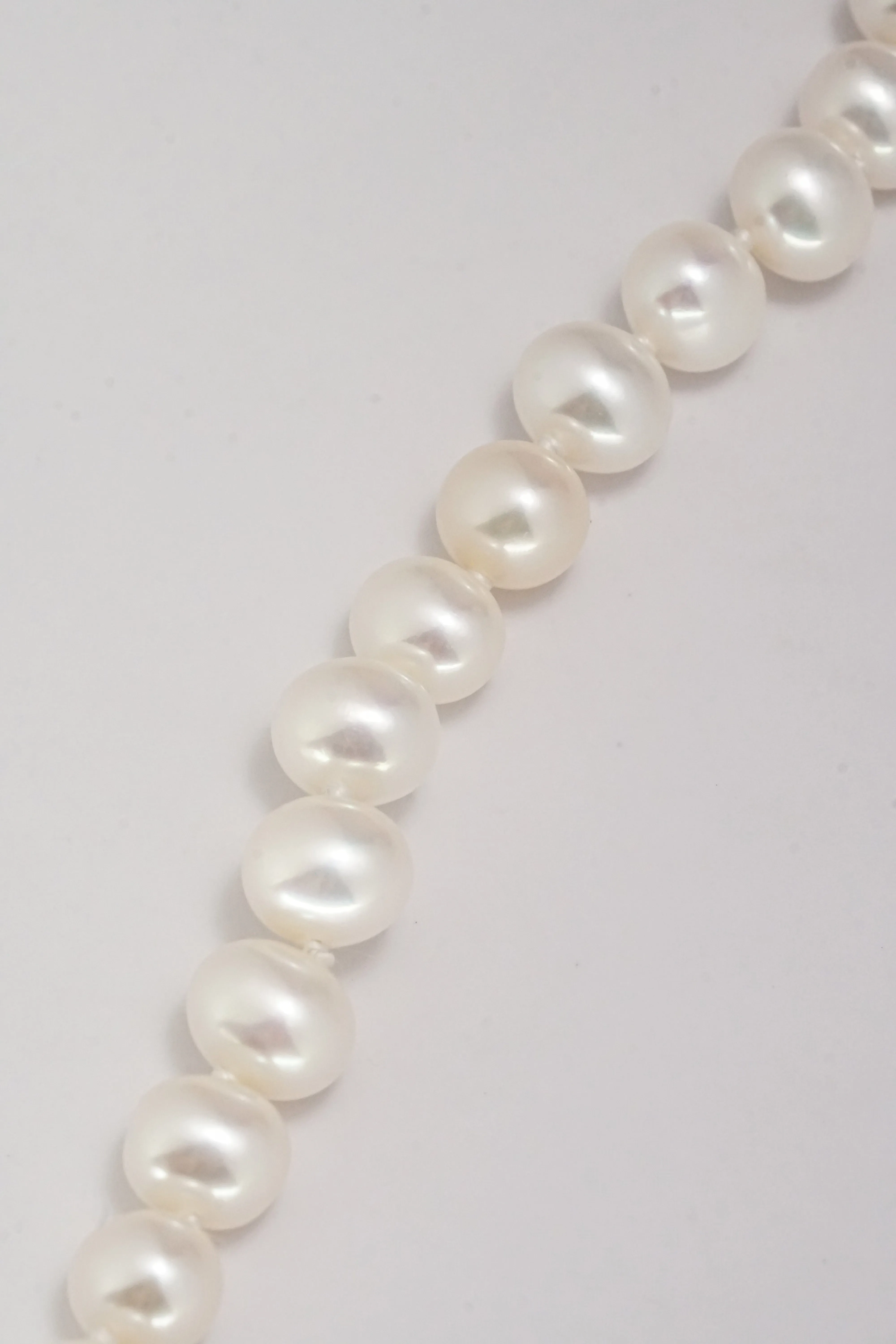 14K Solid Gold Finish Fresh Water Genuine Pearl Necklace