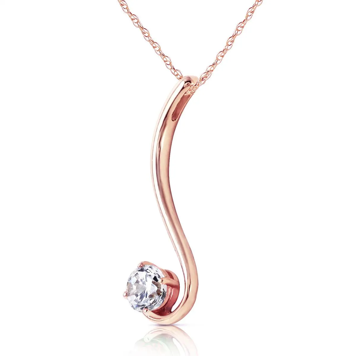 14K Solid Rose Gold Natural 0.5 Carat Diamond Necklace