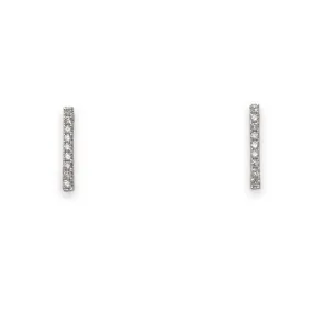 14K W Gold 0.13ctw Diamond Stick Earrings