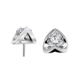 14k White Gold Canadian Diamond Stud Earrings