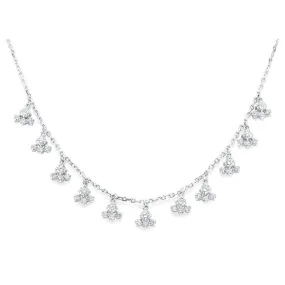 14k White Gold Diamond Dangle Necklace