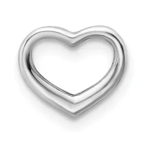 14K White Gold Mini Floating Heart Design Slide Pendant