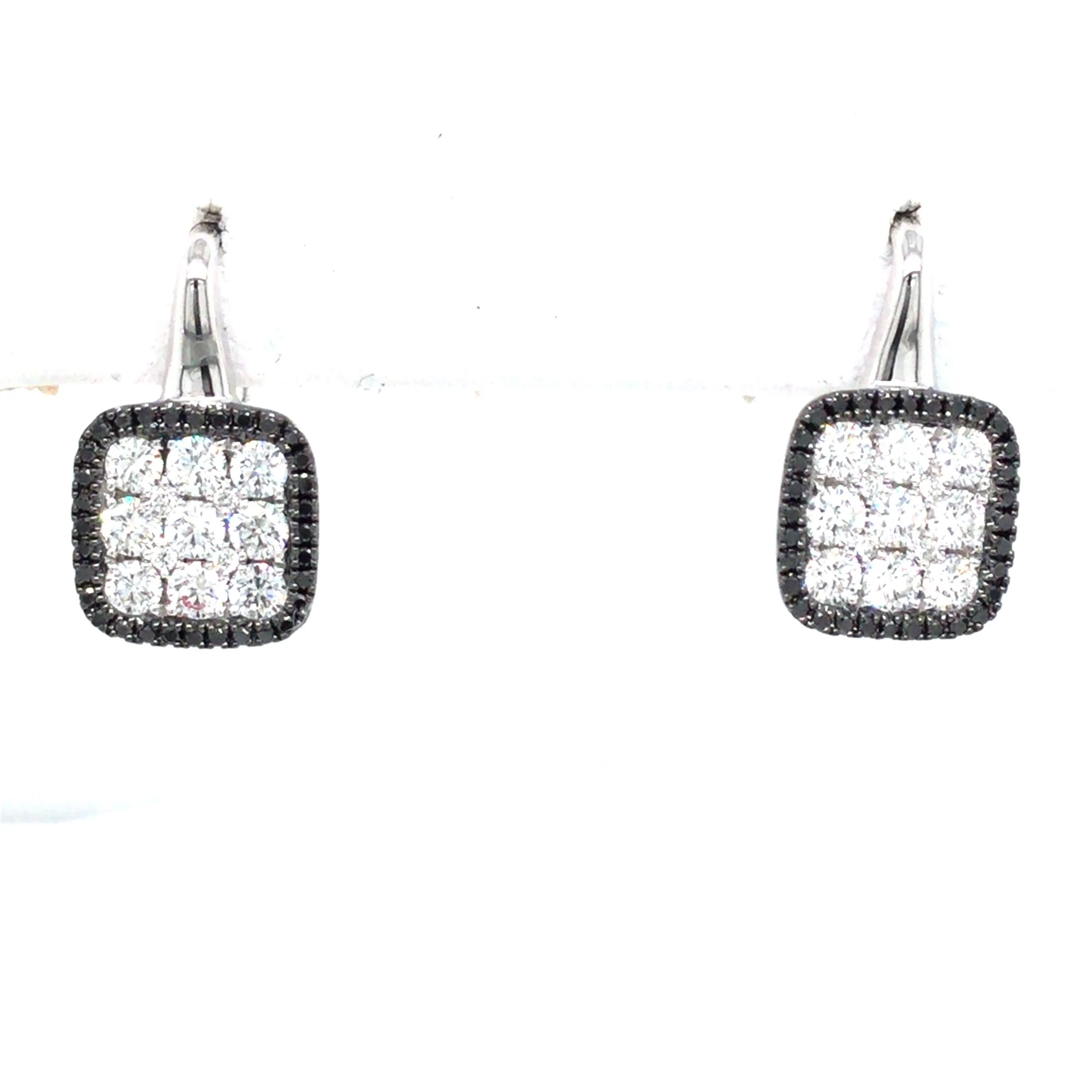 14K White Natural Diamond Drop Earrings