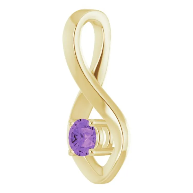 14K Yellow 4 mm Round Natural Amethyst Pendant