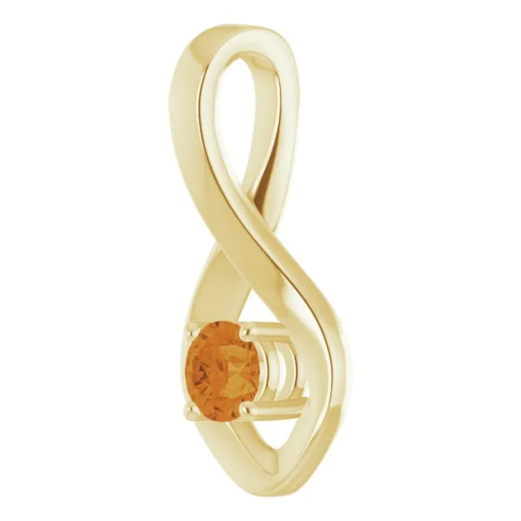 14K Yellow 4 mm Round Natural Citrine Pendant