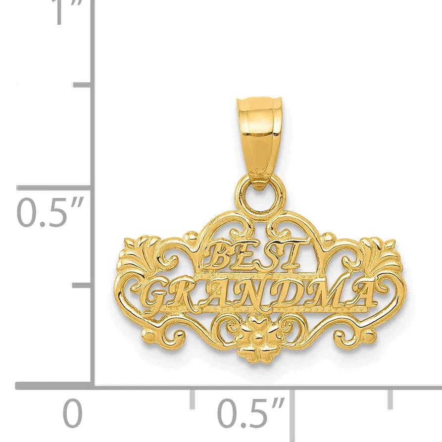 14k Yellow Gold Best Grandma Pendant