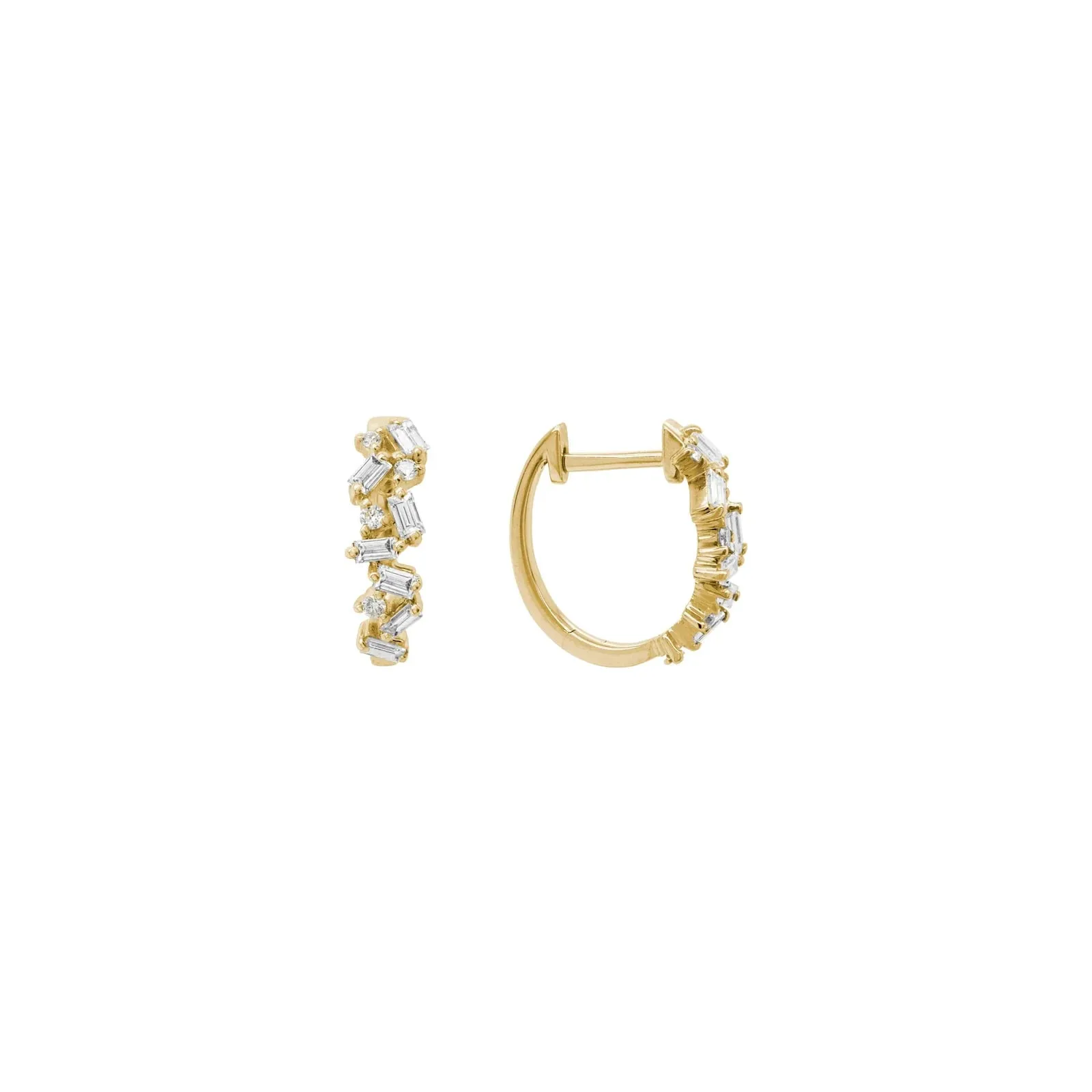 14K Yellow Gold Diamond Earring