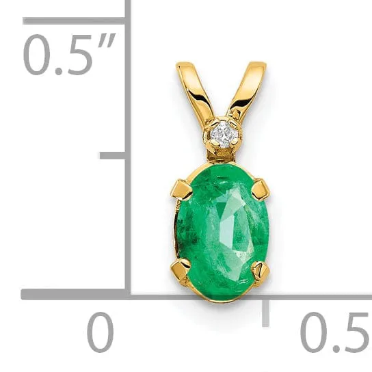 14k Yellow Gold Emerald Birthstone Pendant