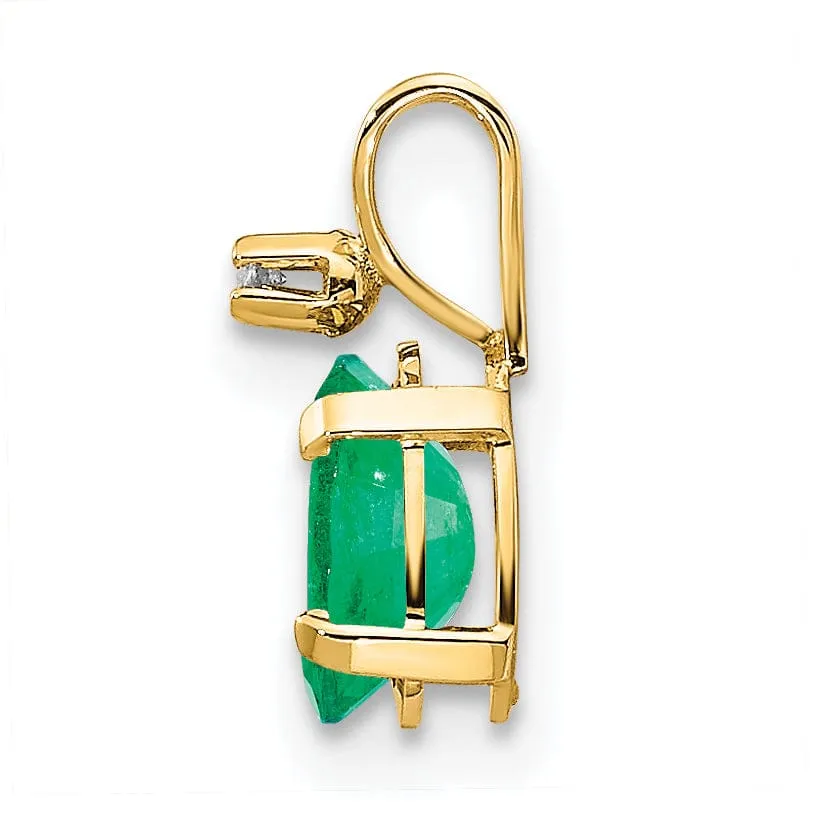 14k Yellow Gold Emerald Birthstone Pendant