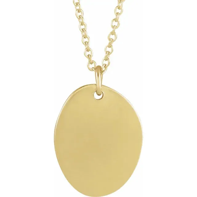 14K Yellow Gold Engravable Tiny Footprint 18" Necklace