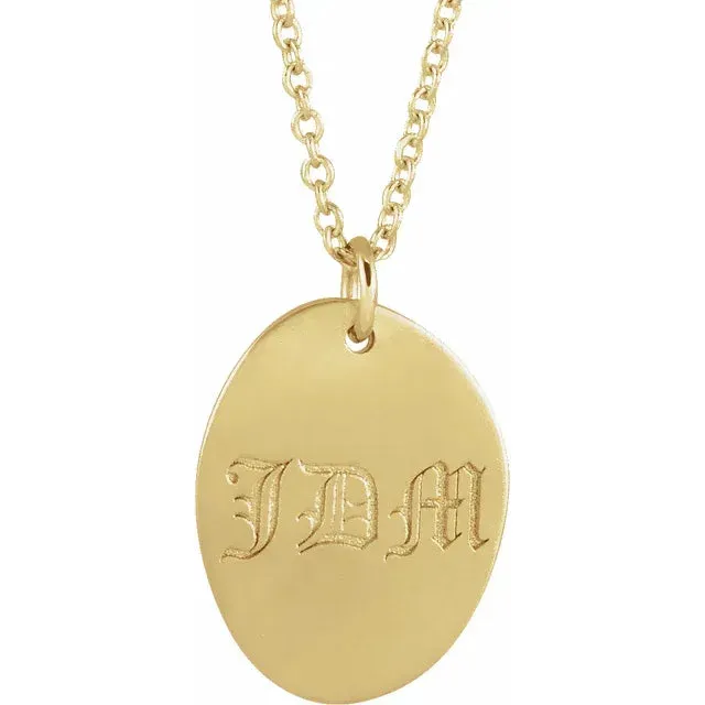 14K Yellow Gold Engravable Tiny Footprint 18" Necklace