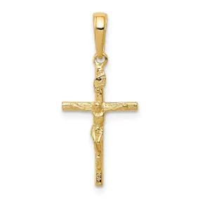 14k Yellow Gold INRI Hollow Crucifix Pendant